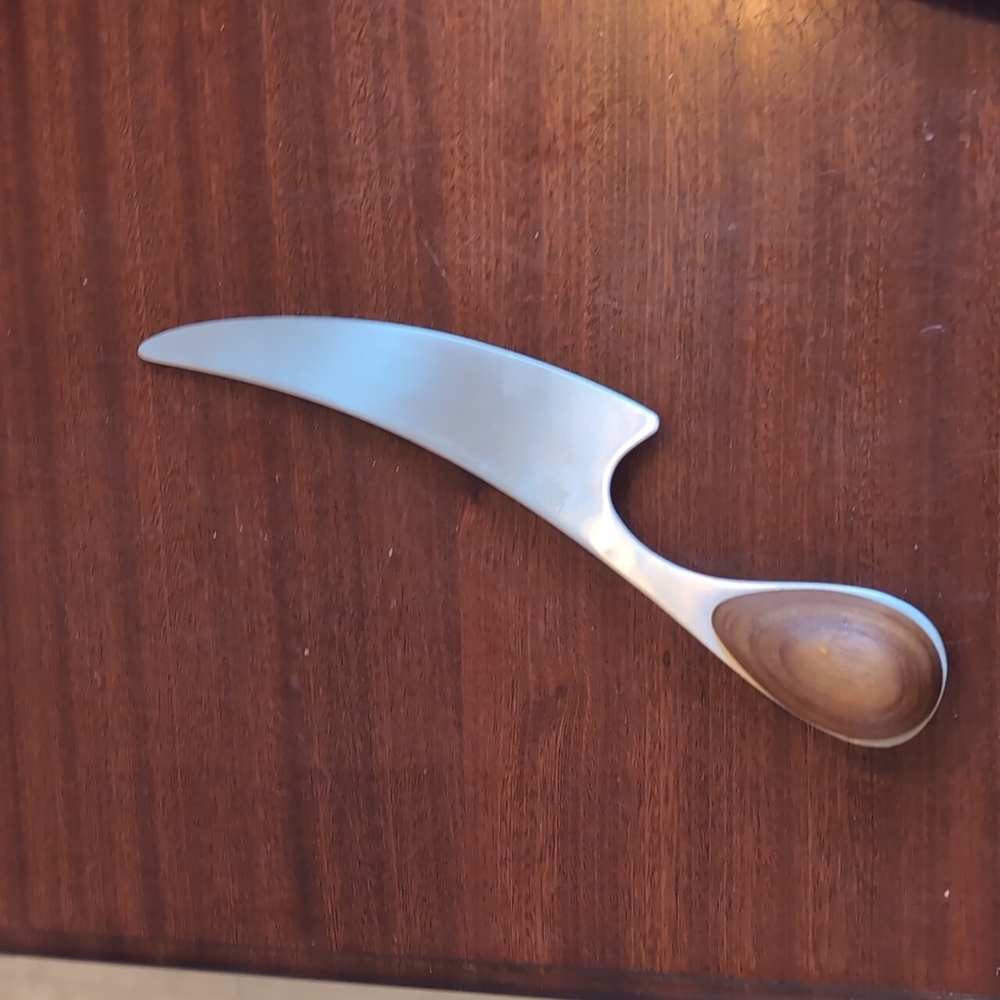 Vintage MCM Dansk Torun Denmark Cheese Hostess Knife Teak Wood Handle 9 3/4"